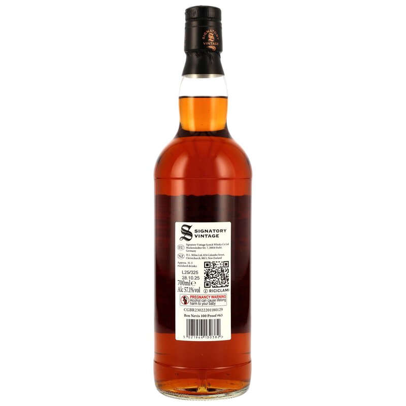 Ben Nevis 2014/2025 - 10 y.o. - Signatory 100 PROOF Edition #63