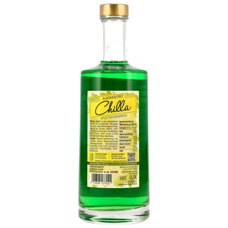 Chilla Bitter FREE Aperitivo Bavarese alkoholfrei MHD:11/29