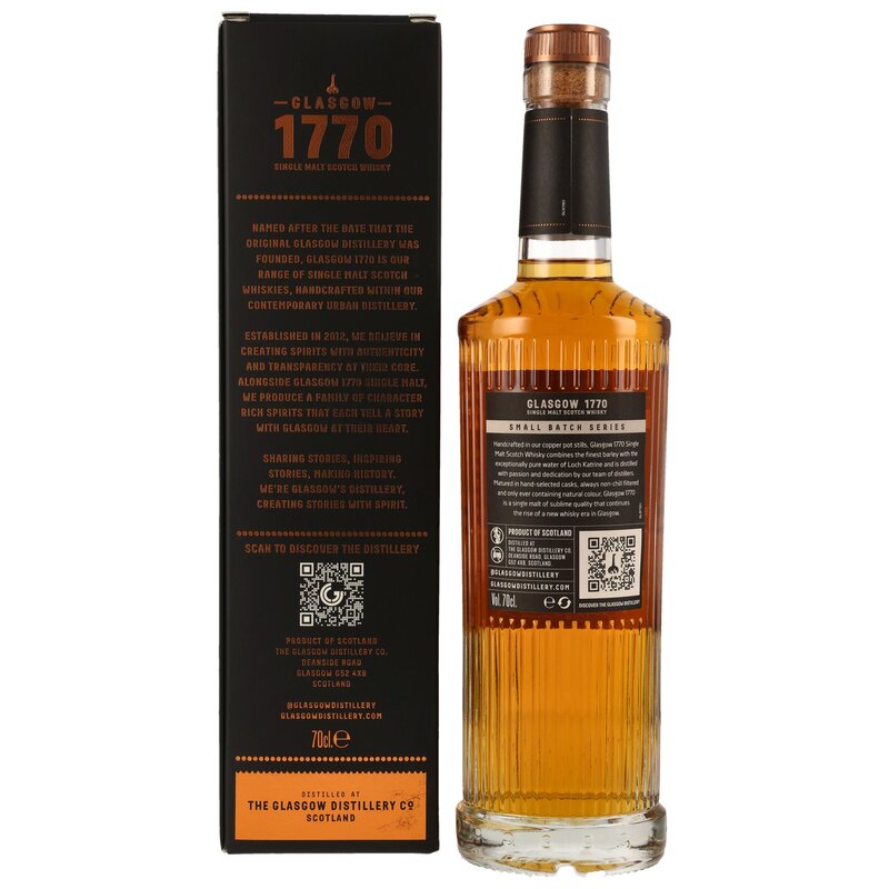 Glasgow 1770 - 6 y.o. - Lightly Peated - Cognac Cask Finish