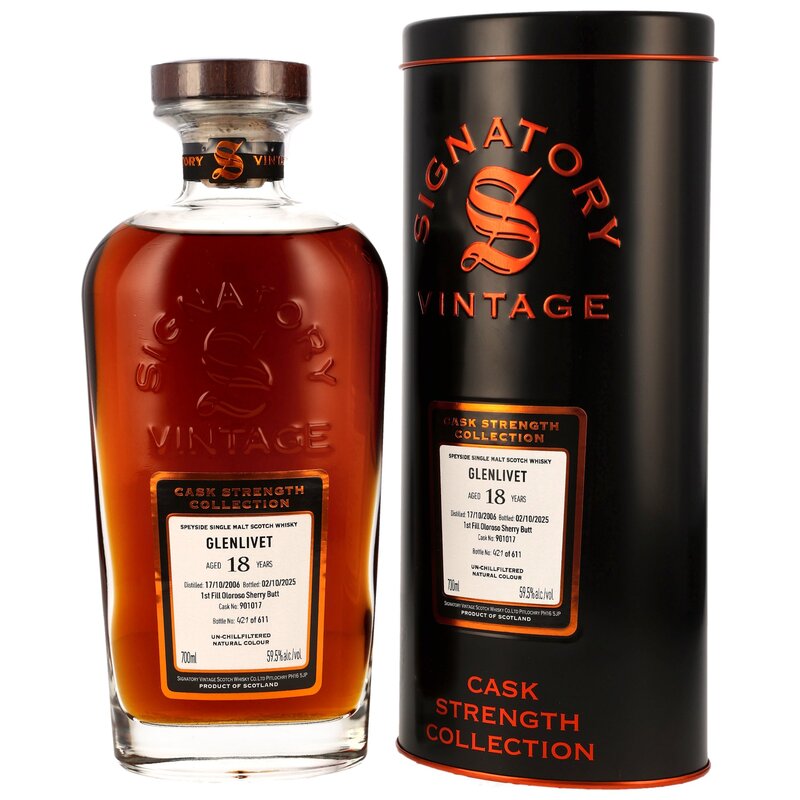 Glenlivet 2006/2025 - 18 y.o. - 1st Fill Oloroso Sherry Butt #901017 - Sig CS