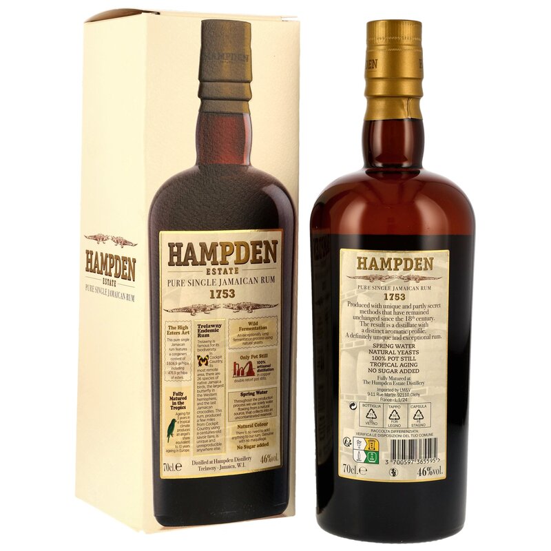 Hampden 1753 - 3 y.o. Pure Single Jamaican Rum