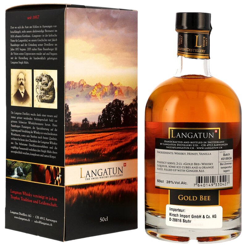 Langatun Gold Bee Whisky Liqueur Neue Ausstattung