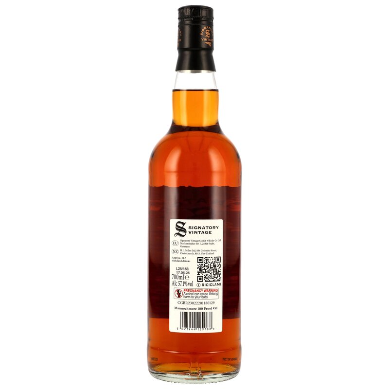 Mannochmore 2014/2025 - 11 y.o. - 1st Fill & Refill PX Sherry Casks - Signatory 100 PROOF Edition #51