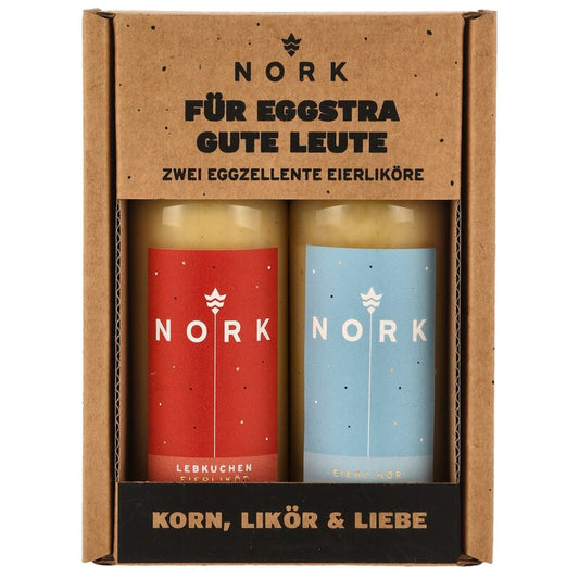 NORK Eierlikör 2x0,05l "Für Eggstra Gute Leute" Standard/Lebkuchen-Eierlikör