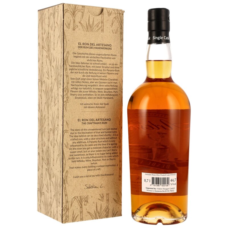 Ron Artesano Rum 10 y.o. Peated Islay Cask Finish #314-22