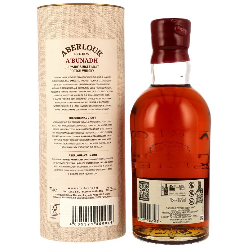 Aberlour a´ bunadh Batch 084 - 1st Fill Oloroso Sherry Butts - 61,2% 
