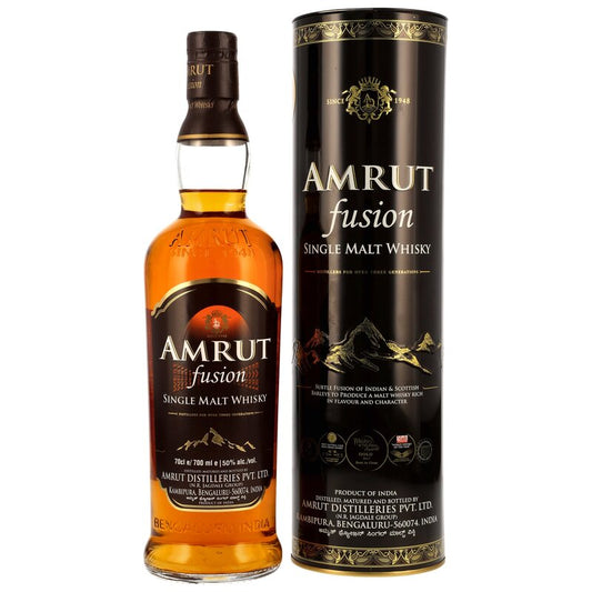 Amrut Fusion - Indian Single Malt Whisky Neue Ausstattung 2025 (Dunkle Tube)