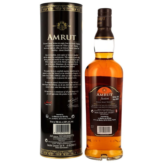 Amrut Fusion - Indian Single Malt Whisky Neue Ausstattung 2025 (Dunkle Tube)