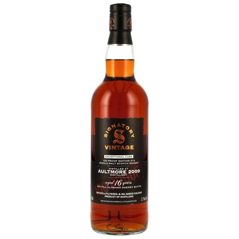 Aultmore 2009/2025 - 16 y.o. - 1st Fill Oloroso Sherry Butts- Signatory 100 PROOF Exceptional Cask Edition #14