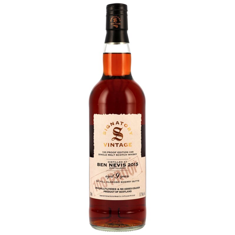 Ben Nevis 2015/2025 - 9 y.o. - 1st Fill Oloroso Sherry Butts - Signatory 100 PROOF Edition