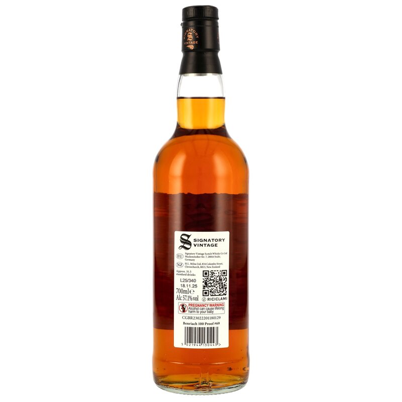 Benriach 2013/2025 - 12 y.o. - 1st Fill Oloroso Sherry & Bourbon Casks - Signatory 100 PROOF Edition #69