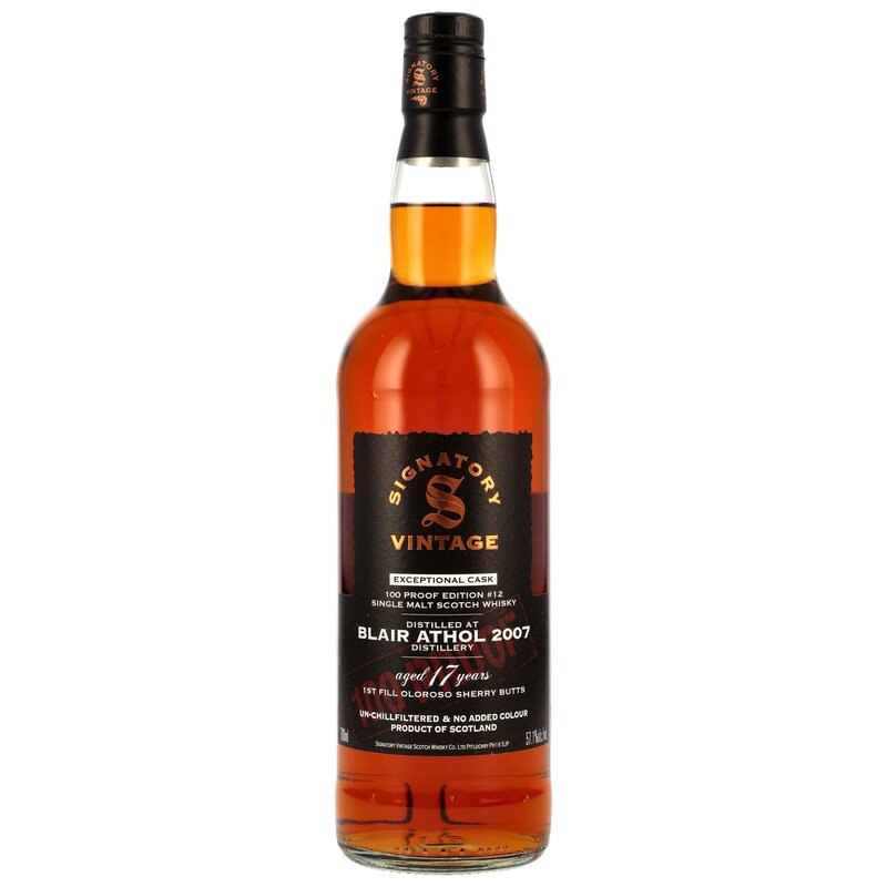 Blair Athol 2007/2025 - 17 y.o. - 1st Fill Oloroso Casks - Signatory 100 PROOF Exceptional Cask Edition