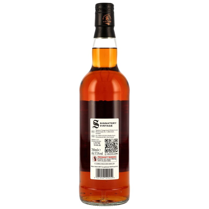 Blair Athol 2007/2025 - 17 y.o. - 1st Fill Oloroso Casks - Signatory 100 PROOF Exceptional Cask Edition