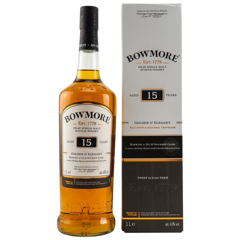 Bowmore 15 y.o. - Golden & Elegant - LITER