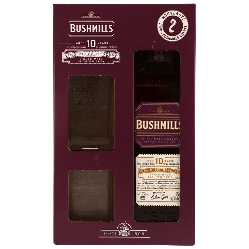 Bushmills 10 y.o. Vino Dulce Cask + 2 Gläser