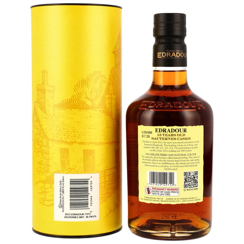 Edradour 2012/2025 - 13 y.o. - 1st Fill Sauternes Hogsheads #168, 169, 171, 172, 173, 174 - Small Batch