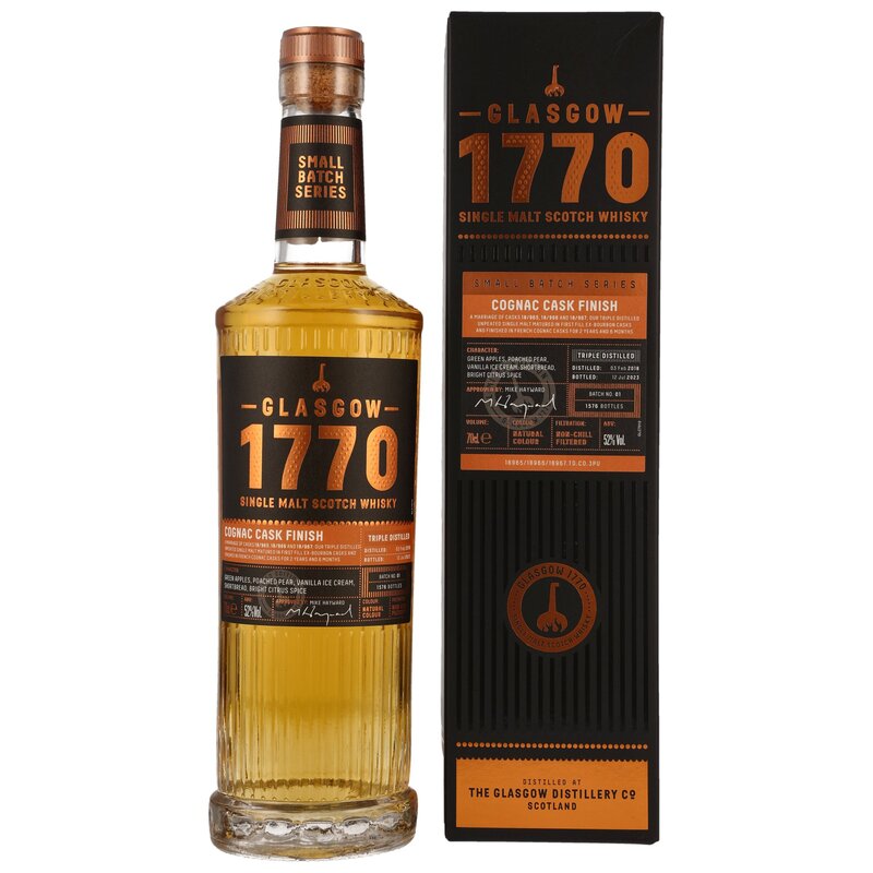 Glasgow 1770 - 2018/2023 - 5 y.o. - Triple Distilled Cognac Cask Finish