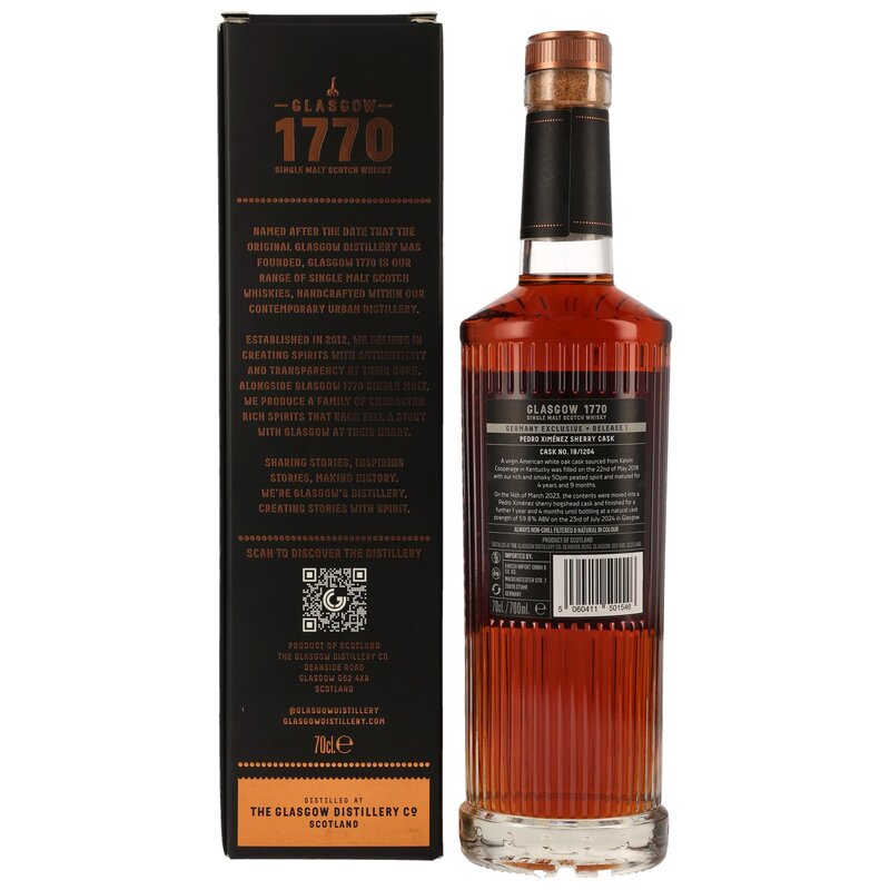 Glasgow 1770 - 6 y.o. - Peated - PX Cask Finish