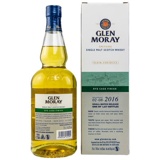 Glen Moray 2016/2022 - 5 y.o. - Rye Cask - Curiosity Range