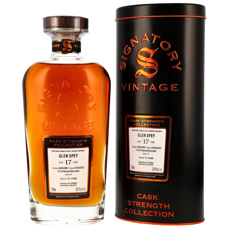 Glen Spey 2007/2025 - 17 y.o. - Sig CS - 1st Fill Oloroso Sherry Butt
