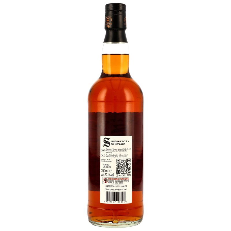 Glen Spey 2015/2025 - 9 y.o. - Signatory 100 PROOF Edition