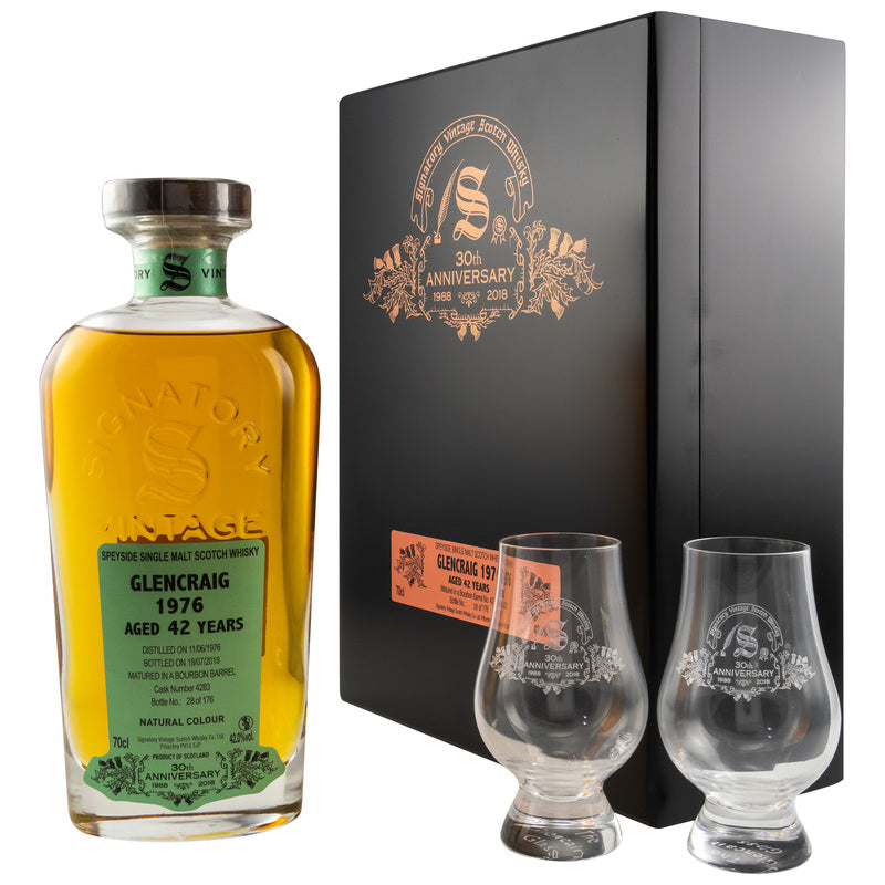 Glencraig 1976/2018 Sig 30th Anniversary + 2 Gläser