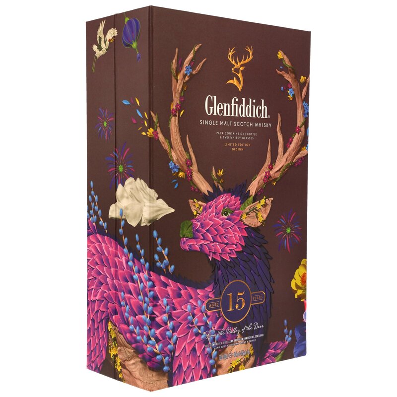 Glenfiddich  Solera 15 y.o. + 2 Gläser Neue Ausstattung