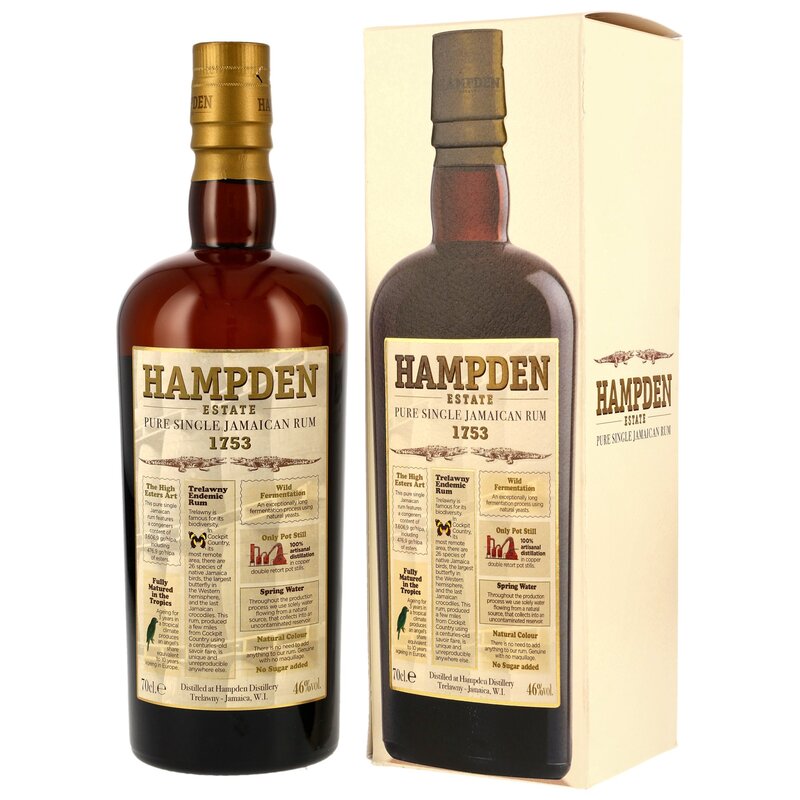 Hampden 1753 - 3 y.o. Pure Single Jamaican Rum