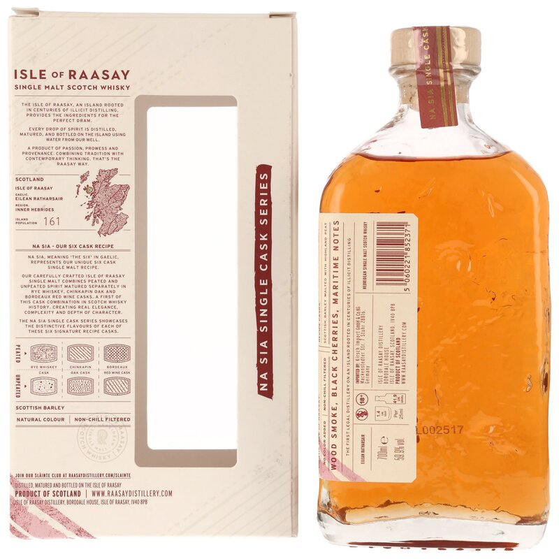 Isle of Raasay - 5 y.o. - Single Malt Whisky - Single Cask #18/721 Peated Red Wine Cask