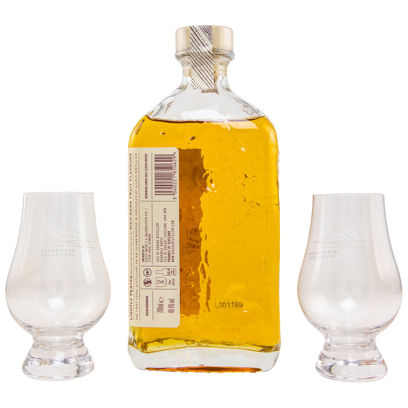 Isle of Raasay Single Malt Whisky - Batch R- 02.1 mit 2 Glencairn Gläsern