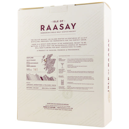 Isle of Raasay Single Malt Whisky - Batch R- 02.1 mit 2 Glencairn Gläsern