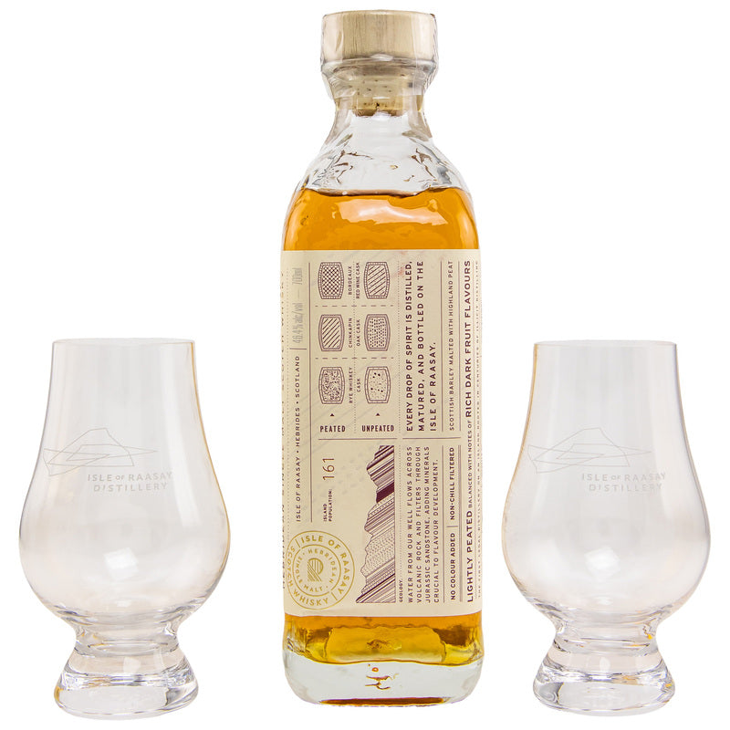 Isle of Raasay Single Malt Whisky - mit 2 Glencairn Gläsern