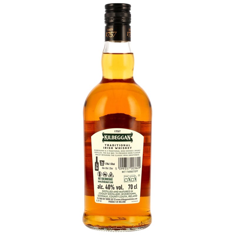 Kilbeggan Irish Whiskey Neue Ausstattung