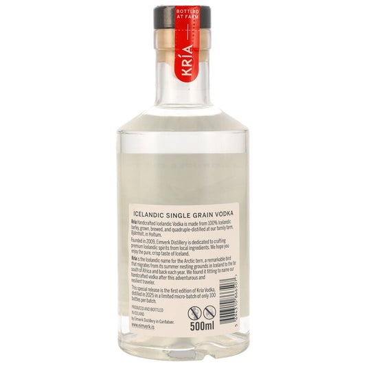 Kria Icelandic Single Grain Vodka by Eimverk (Floki)