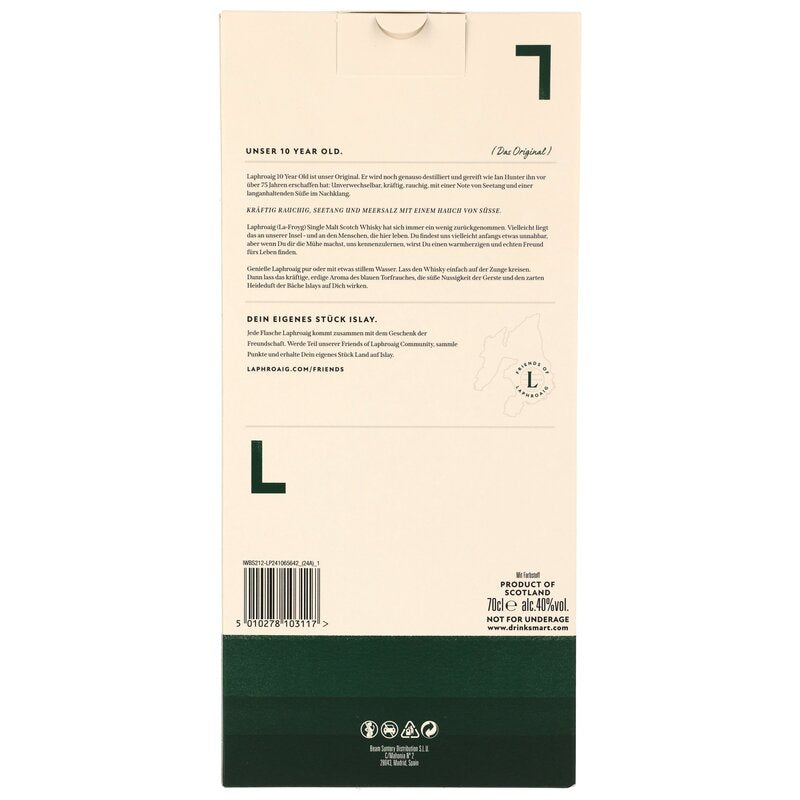 Laphroaig 10 y.o. mit 1 Glas - Neue Ausstattung