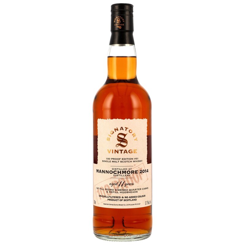 Mannochmore 2014/2025 - 11 y.o. - 1st Fill & Refill PX Sherry Casks - Signatory 100 PROOF Edition