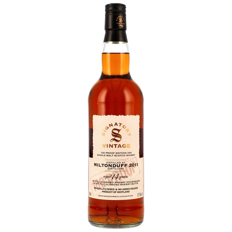 Miltonduff 2011/2025 - 14 y.o. - 1st Fill Oloroso Sherry Casks - Signatory 100 PROOF Edition