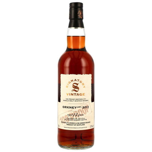 Orkney 2011/2026 - 14 y.o. - 1st Fill Oloroso Sherry Butts Finish - Signatory 100 PROOF Edition #71