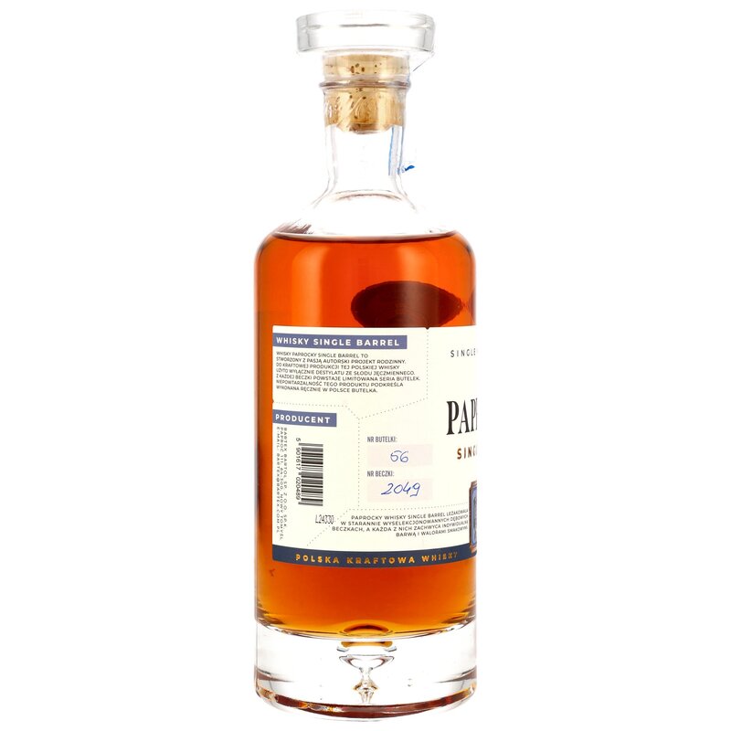 Paprocky Single Malt Whisky  - Single Barrel