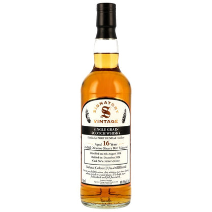 Port Dundas 2008/2024 - 16 y.o. - 2nd Fill Oloroso Butts #585867+585868 Sig un-chill Single Grain