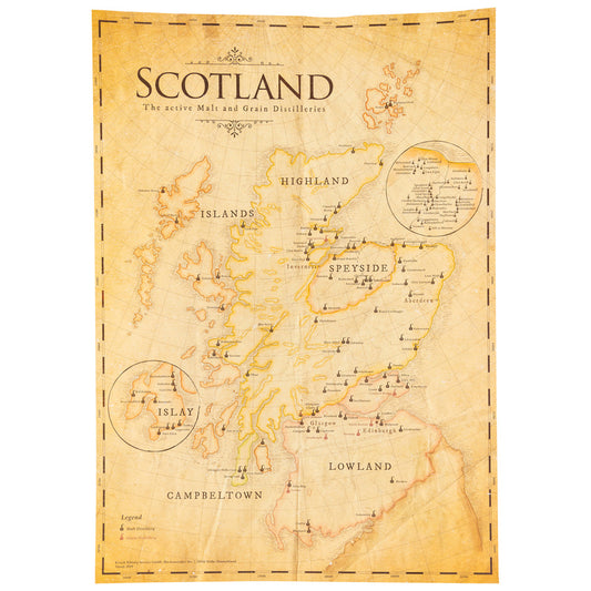 Poster DIN A2 - Scotland - The active Malt and Grain Distilleries