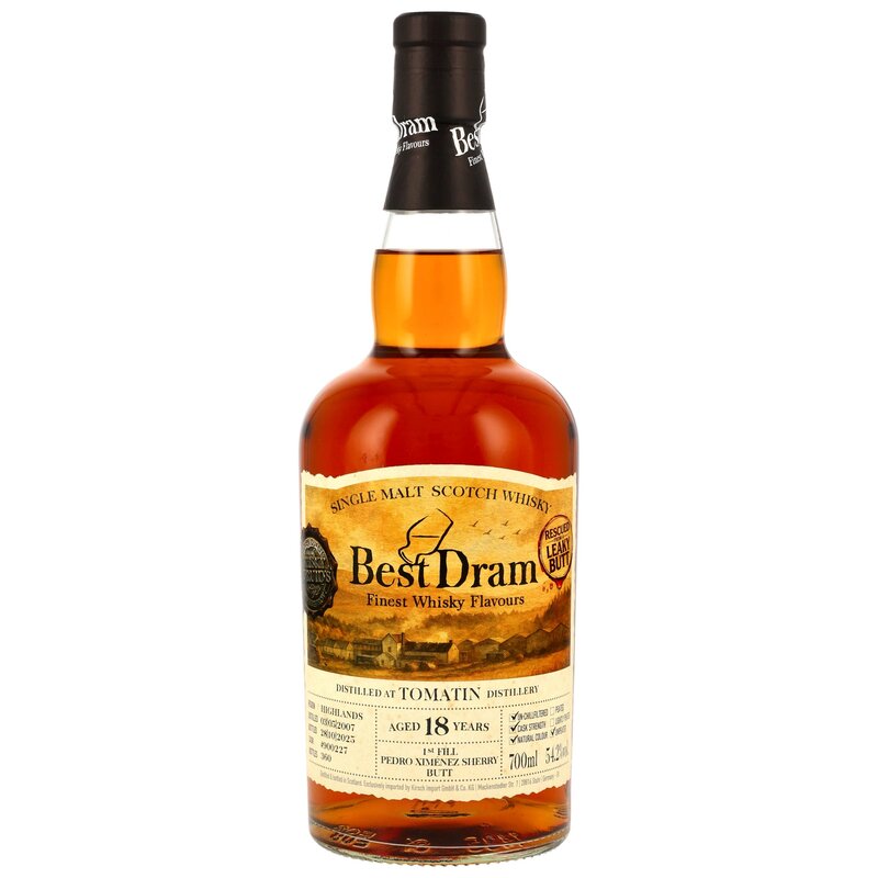 Tomatin 2007/2025 - 18 y.o. - 1st Fill PX Sherry Butt #900227 (Best Dram)