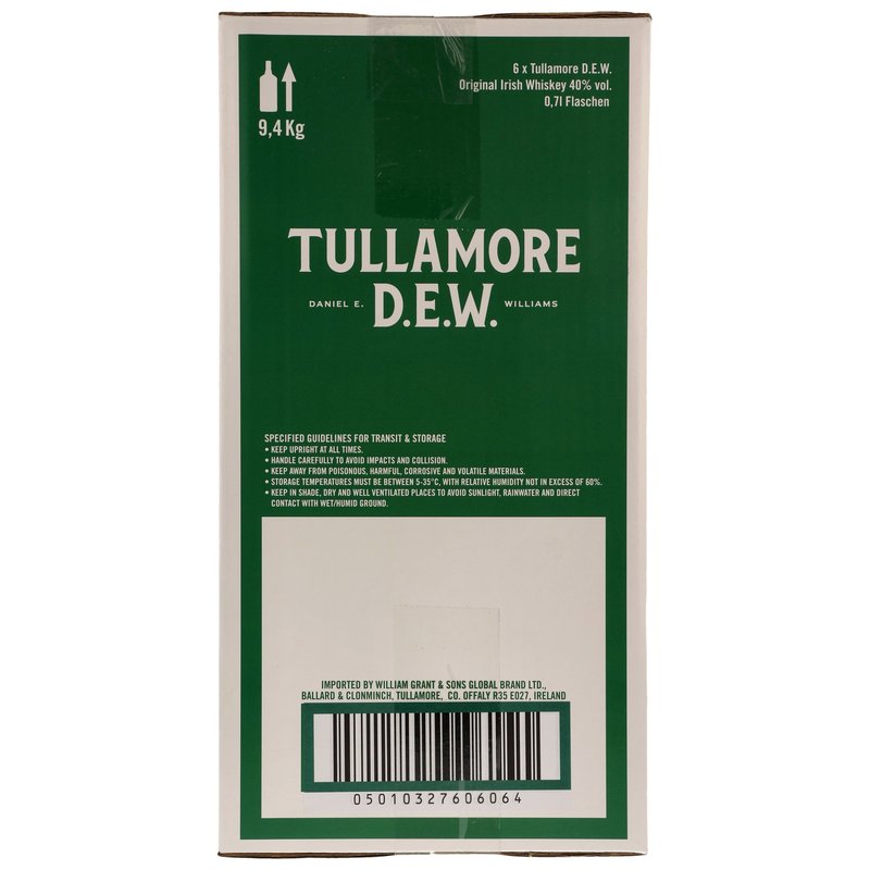 Tullamore Dew Gastro Paket: 6x Tullamore Dew Original, 1x Bar-Handtuch,